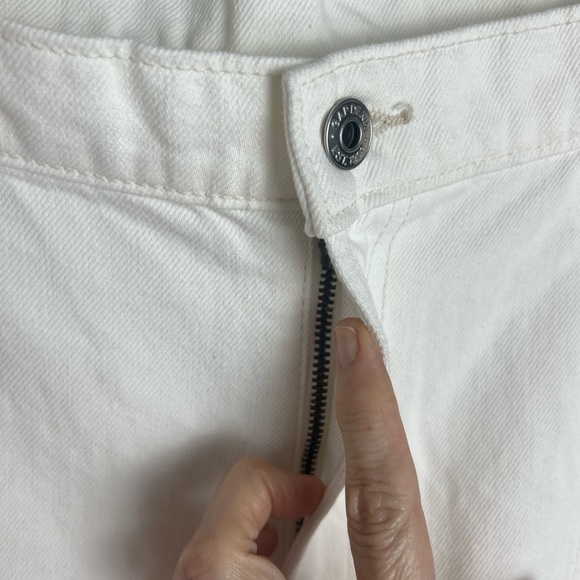 GAP Women's Ecru Wide Baggy Low Rise Cargo Jeans 100% Cotton Loose Size 31 - Picture 10 of 14